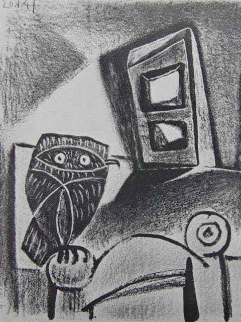 パブロ・ピカソ（Pablo Picasso）、Owl、希少な画集より