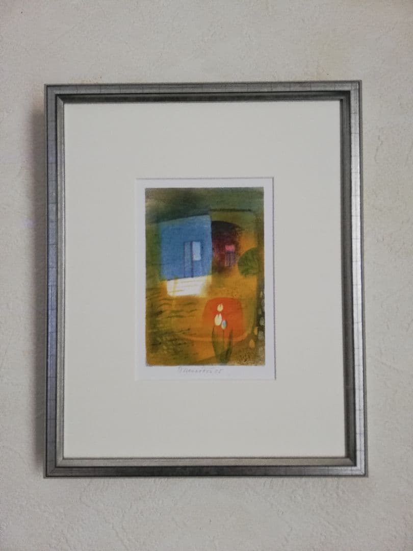 アート543　「窓」　チェコのリトグラフ(石版画)　インテリアアート