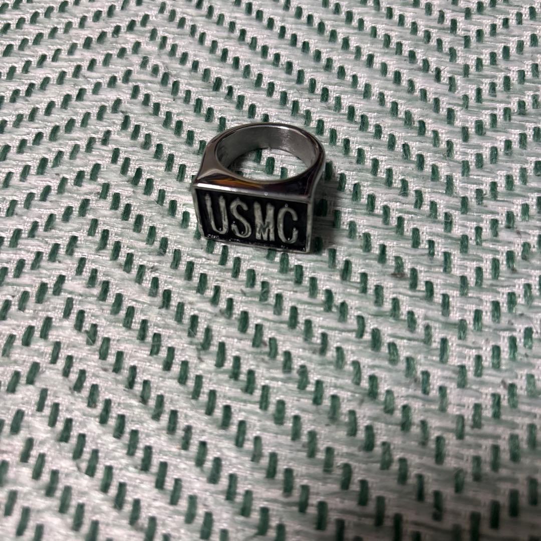 USMC スクエア型リング シルバー　基地放出品