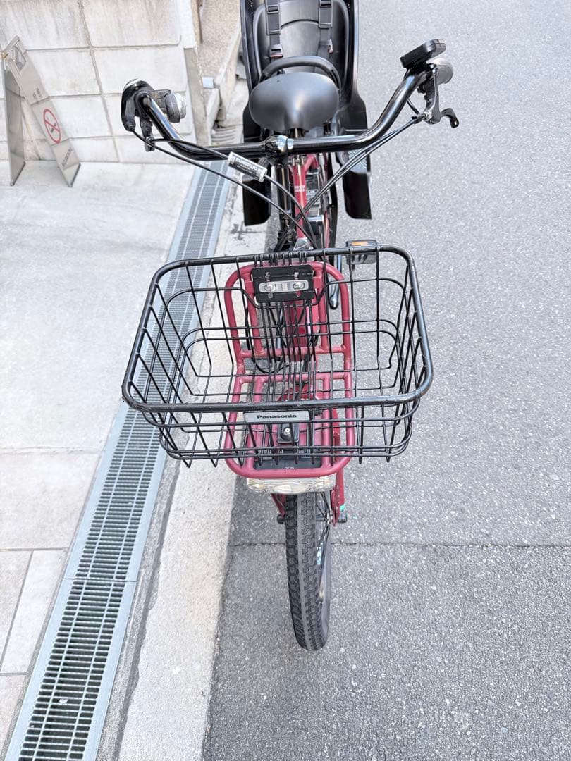 子供乗せ　パナソニック 電動アシスト自転車 赤 チャイルドシート付き