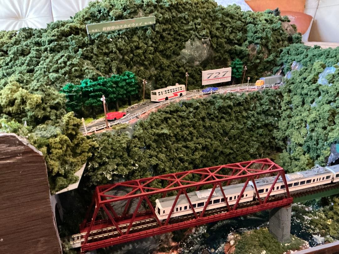 Nゲージ　西武秩父線風ジオラマ　(アクリルケース付)