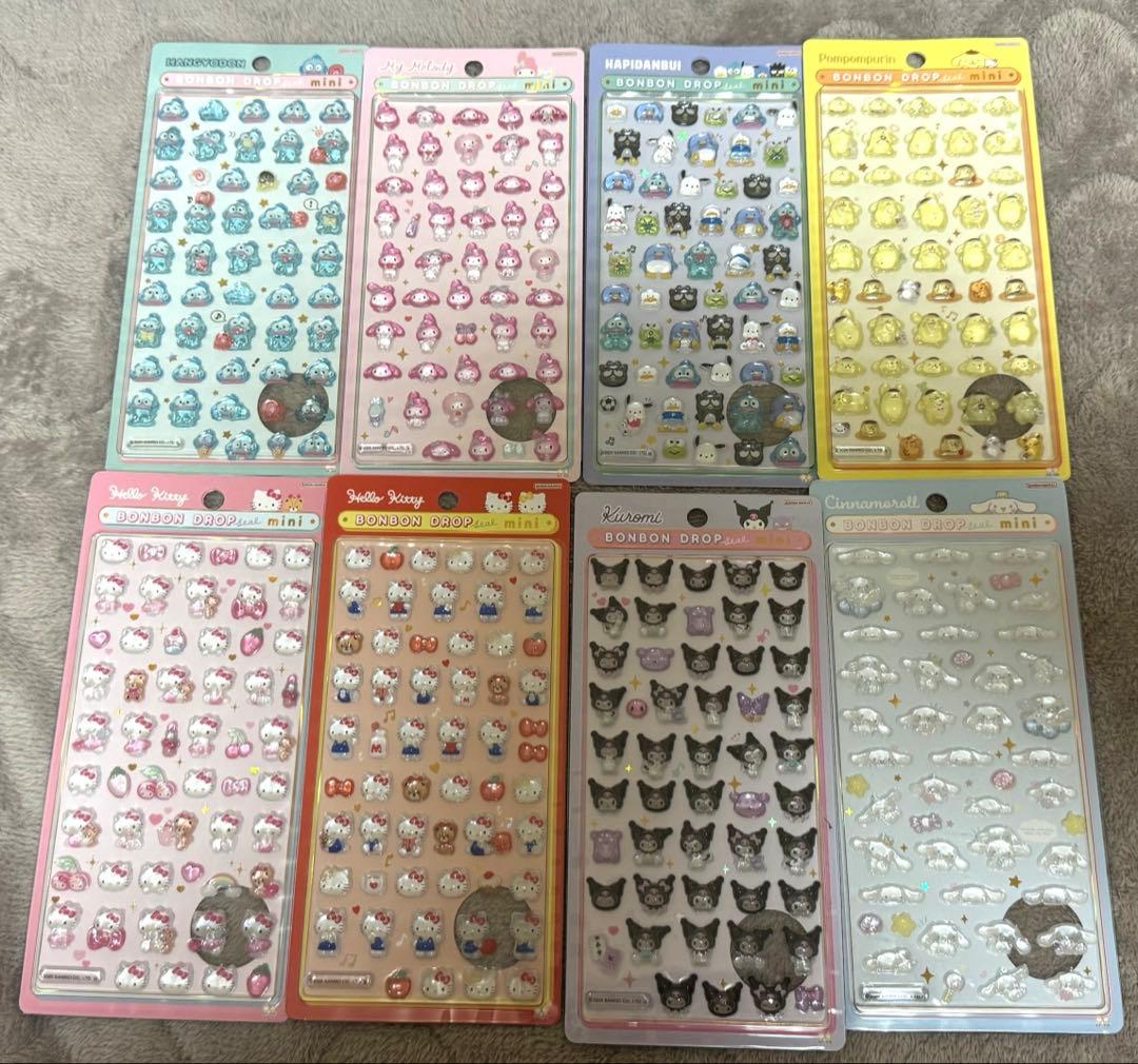 【正規品】サンリオ mini ボンボンドロップシール　8種セット