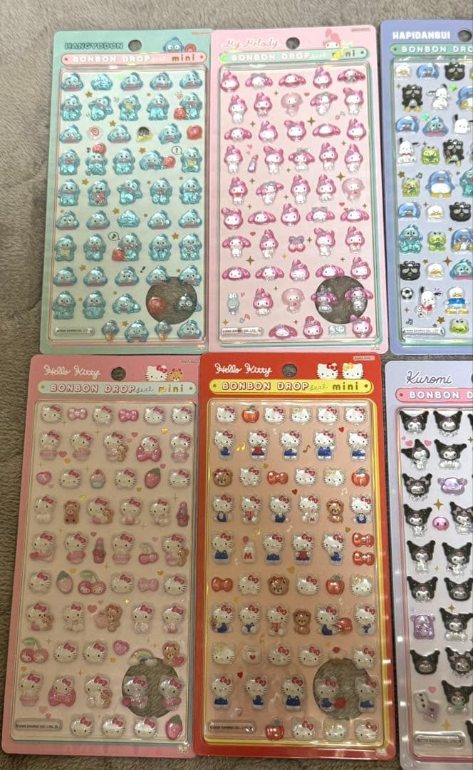 【正規品】サンリオ mini ボンボンドロップシール　8種セット