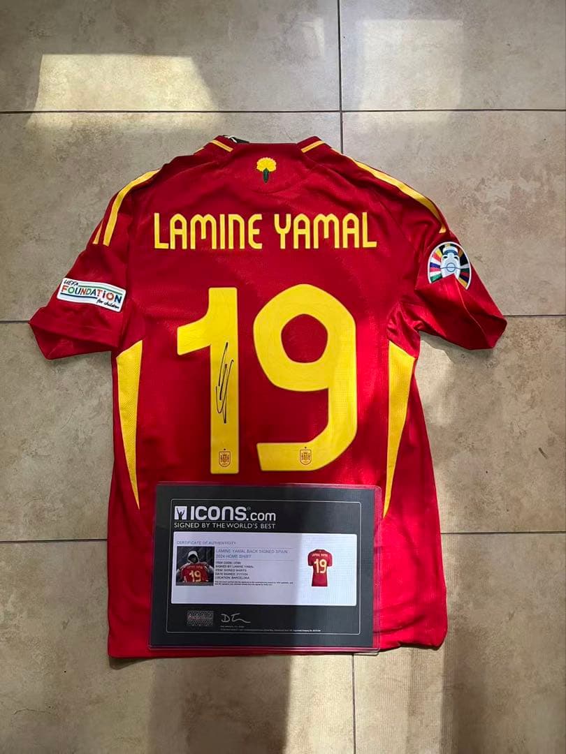 Lamine Yamal 直筆サインユニフォーム スペイン代表 UEFA決勝