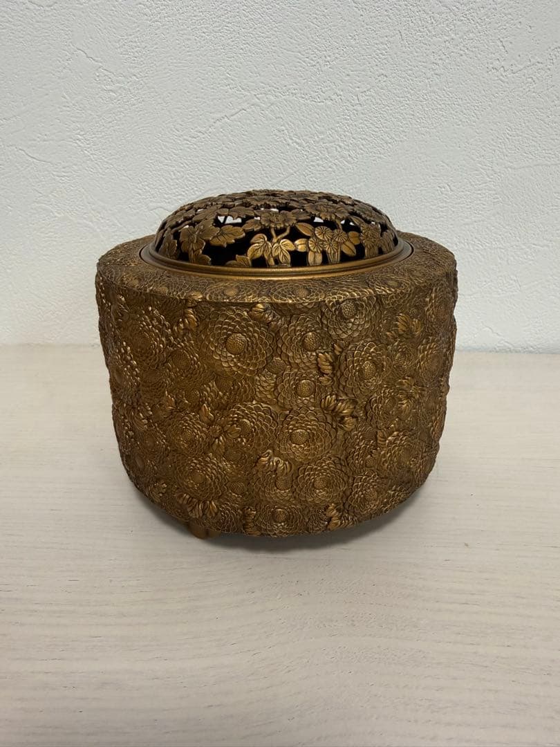 高岡銅器 佐野宏采 作「菊華香炉」