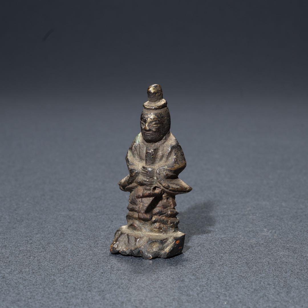 天神立像　菅原道真　天神様　銅製　骨董　仏像　R1682