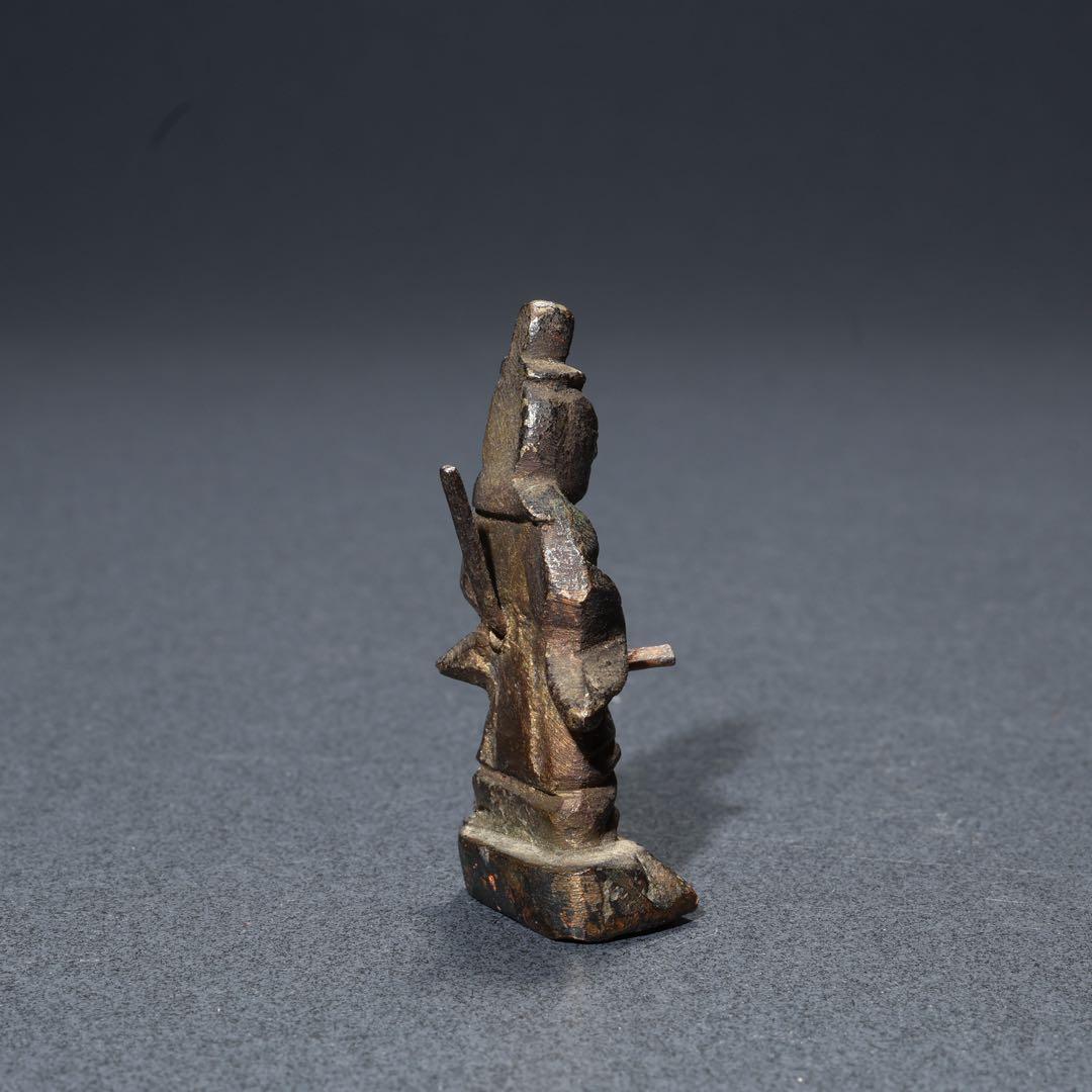 天神立像　菅原道真　天神様　銅製　骨董　仏像　R1682