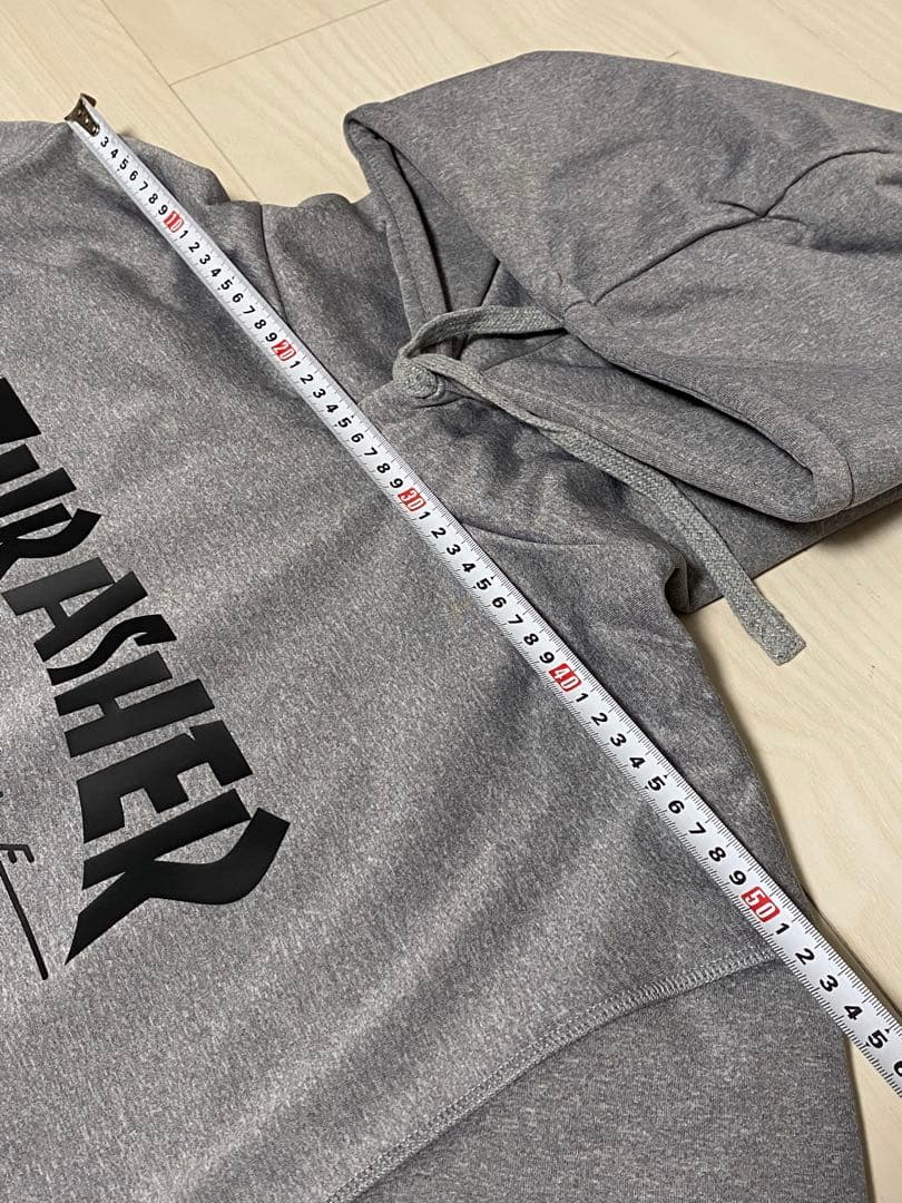 L】高性能 撥水パーカー THRASHER グレー フーディ