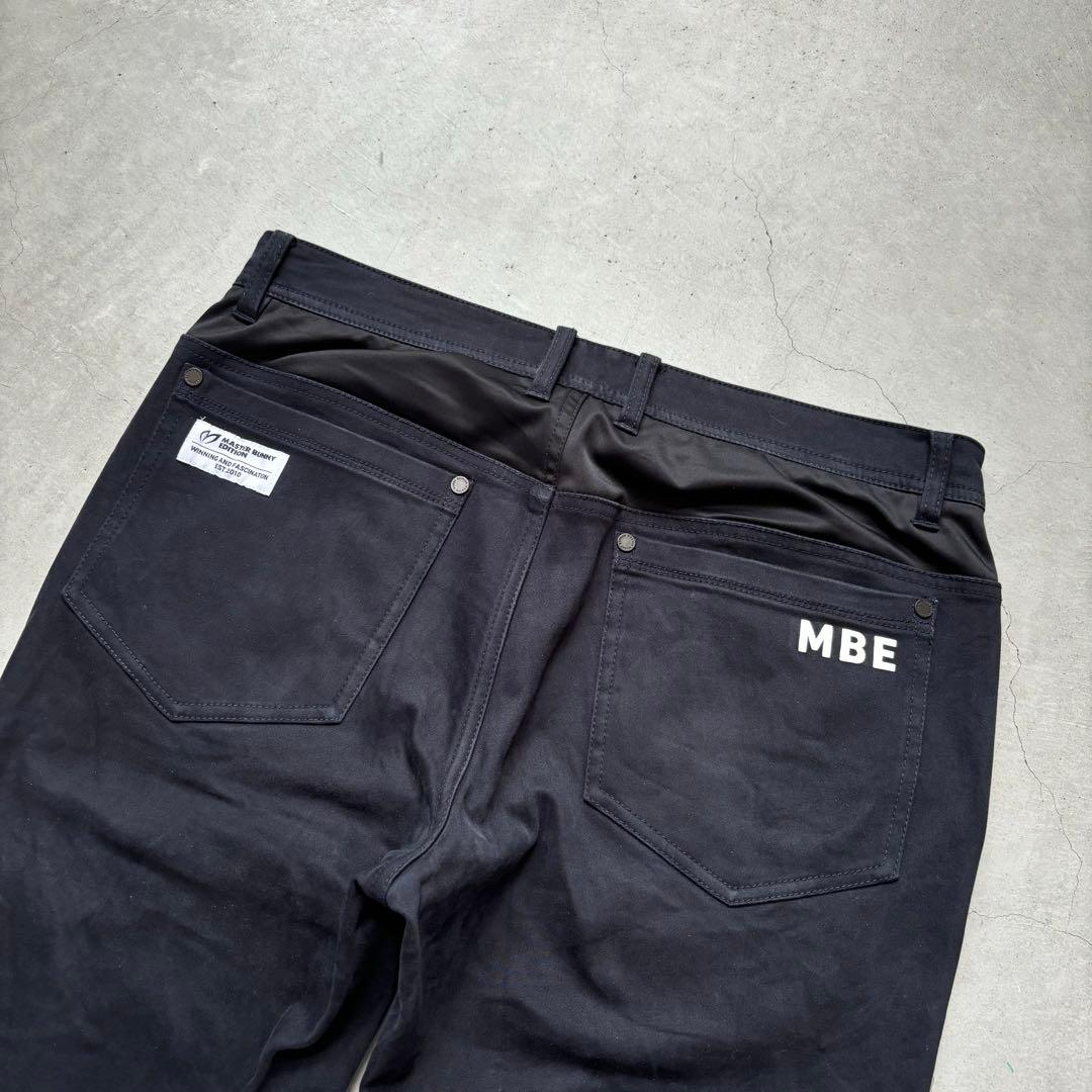 MASTER BUNNY EDITION ストレッチロングパンツ ロゴ 紺 4