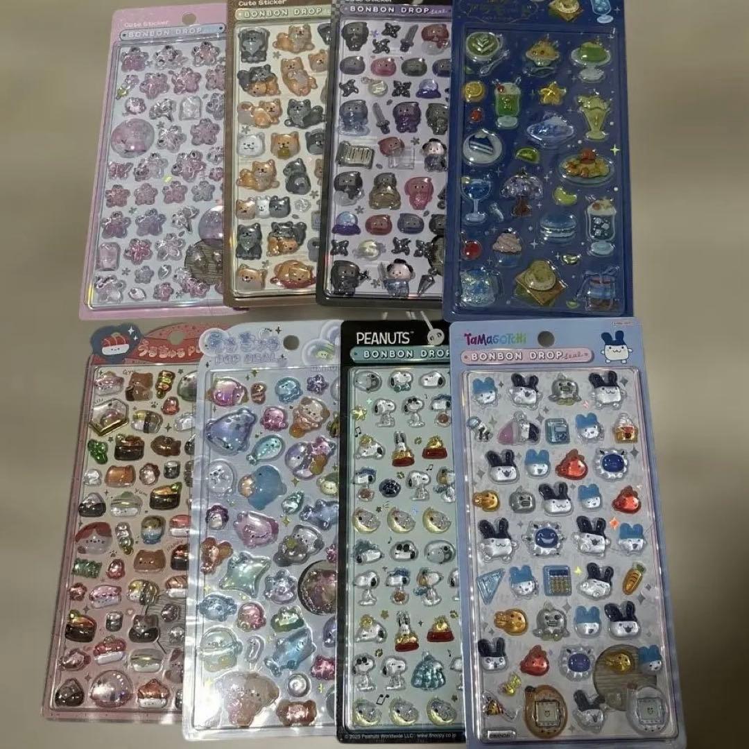 ボンボンドロップシール たまごっち 和柄 きゅるるん スヌーピー ノンキャラ