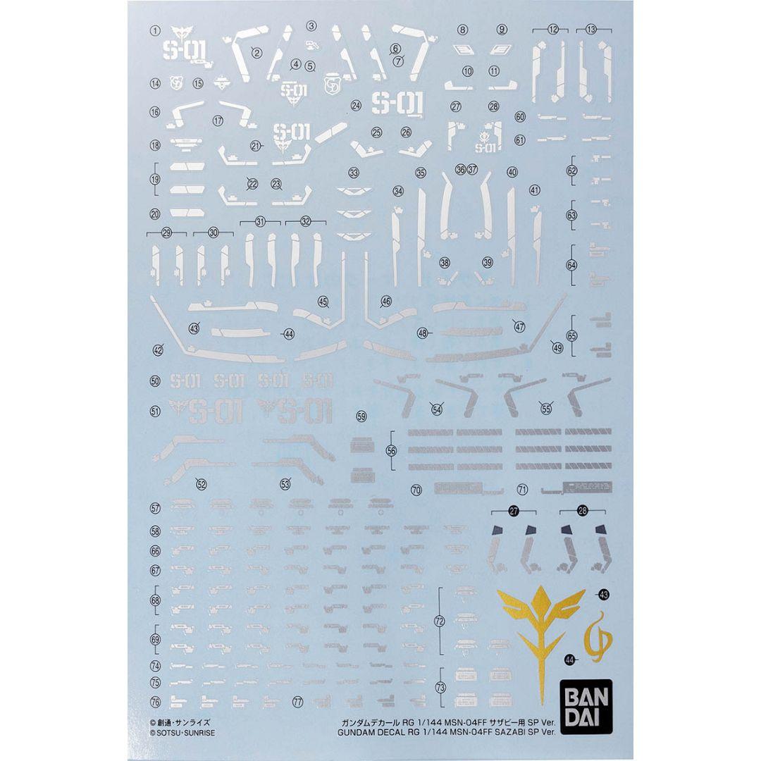 ＲＧ 1/144 サザビー［スペシャルコーティング］、SPデカール