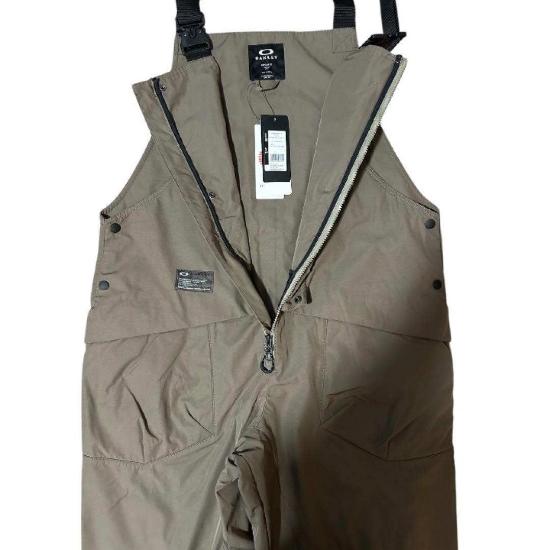 <新品>OAKLEY カーキ スノーボード　ビブパンツ　 Lサイズ
