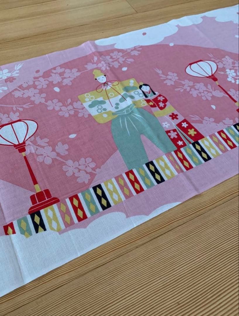 cinna……•*¨*•.¸手ぬぐい ひな祭り トート 黒 まとめ割り