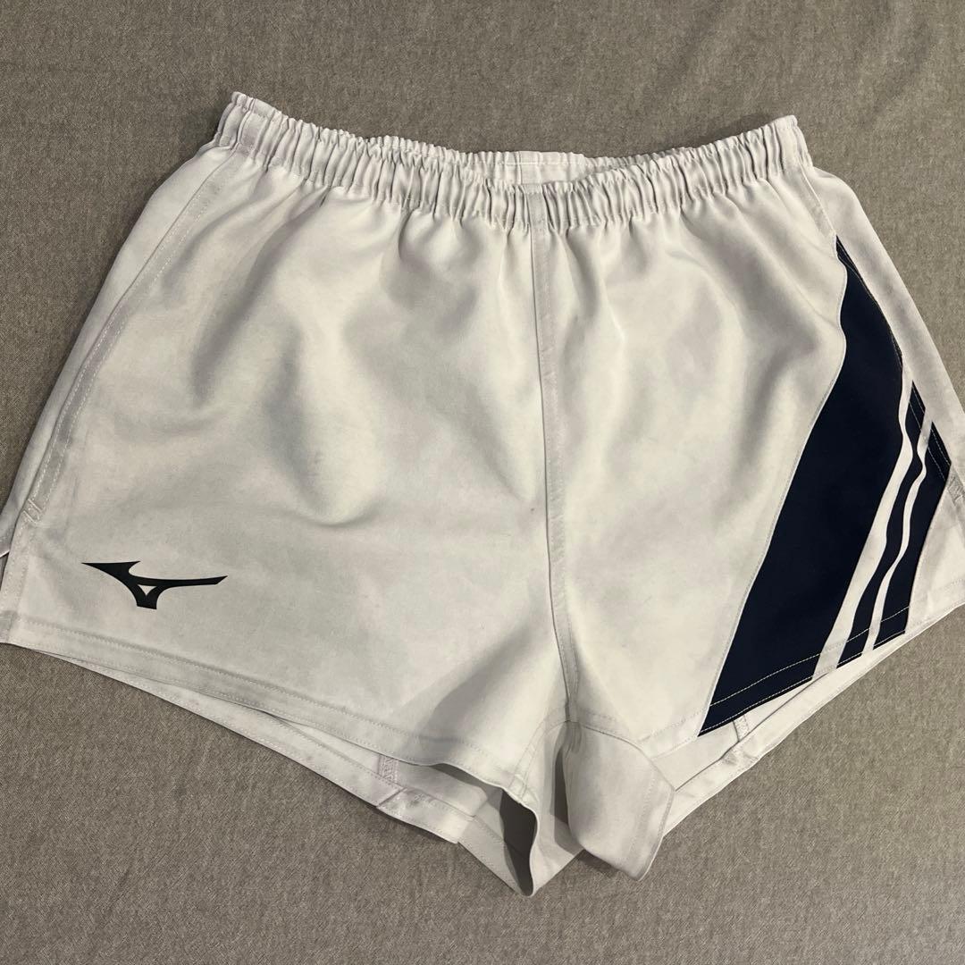 桐蔭学園ラグビー　公式戦用短パン　ミズノ　O 白