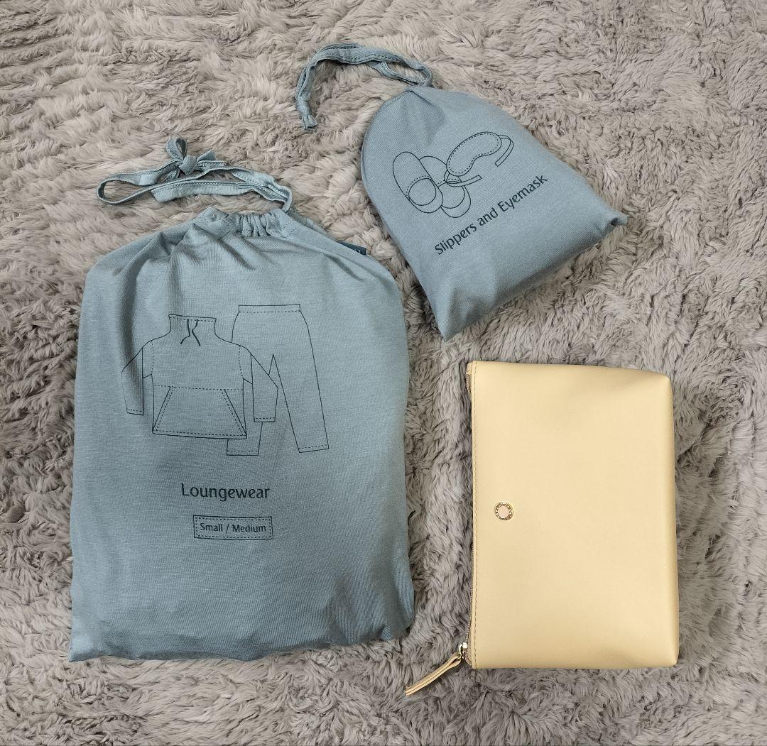 スリッパとアイマスク、ラウンジウェア・スリッパ・ポーチセット、未使用品