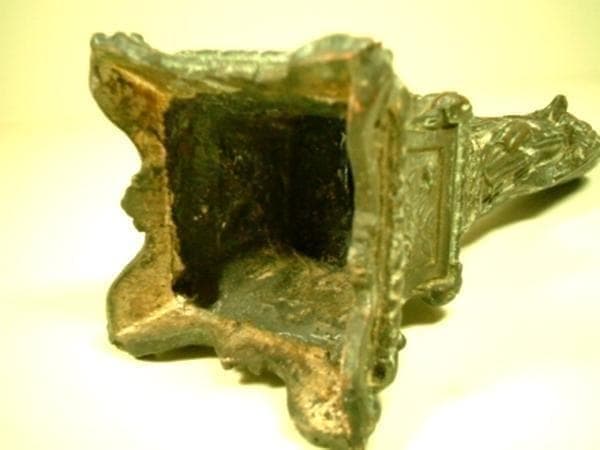 フランス アンティーク ルルドの聖母像 台座教会彫刻 18cm 19世紀頃