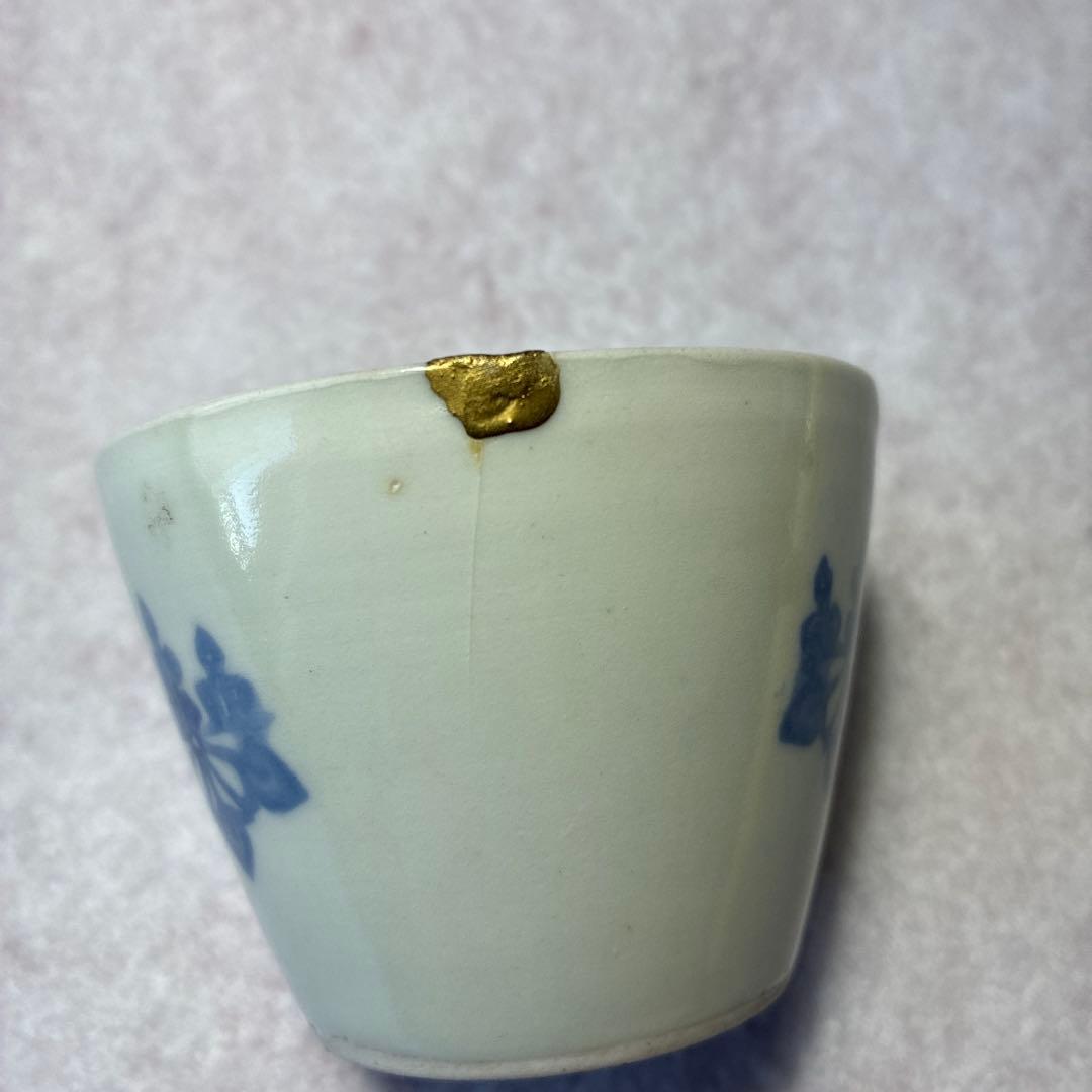 古伊万里　蒟蒻印判　桐　蕎麦猪口