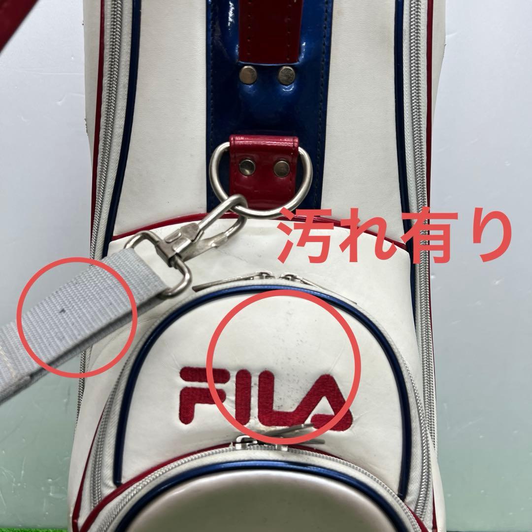 フィラ　FILA キャディバッグ　7インチ　ゴルフ　中古品　ホワイト　レッド