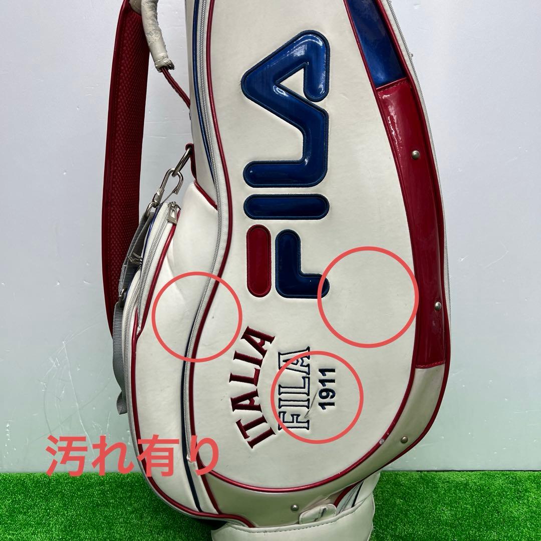 フィラ　FILA キャディバッグ　7インチ　ゴルフ　中古品　ホワイト　レッド