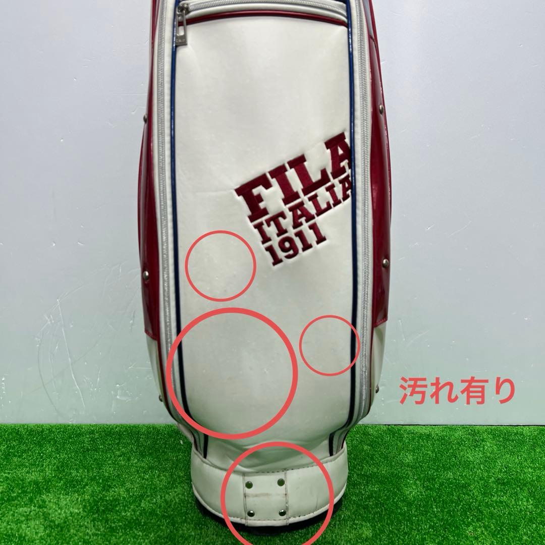 フィラ　FILA キャディバッグ　7インチ　ゴルフ　中古品　ホワイト　レッド
