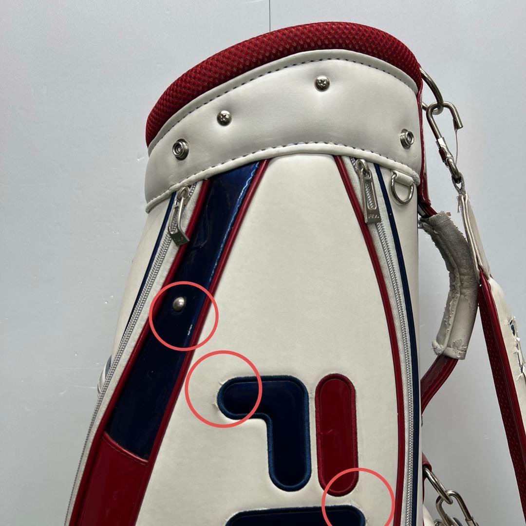 フィラ　FILA キャディバッグ　7インチ　ゴルフ　中古品　ホワイト　レッド