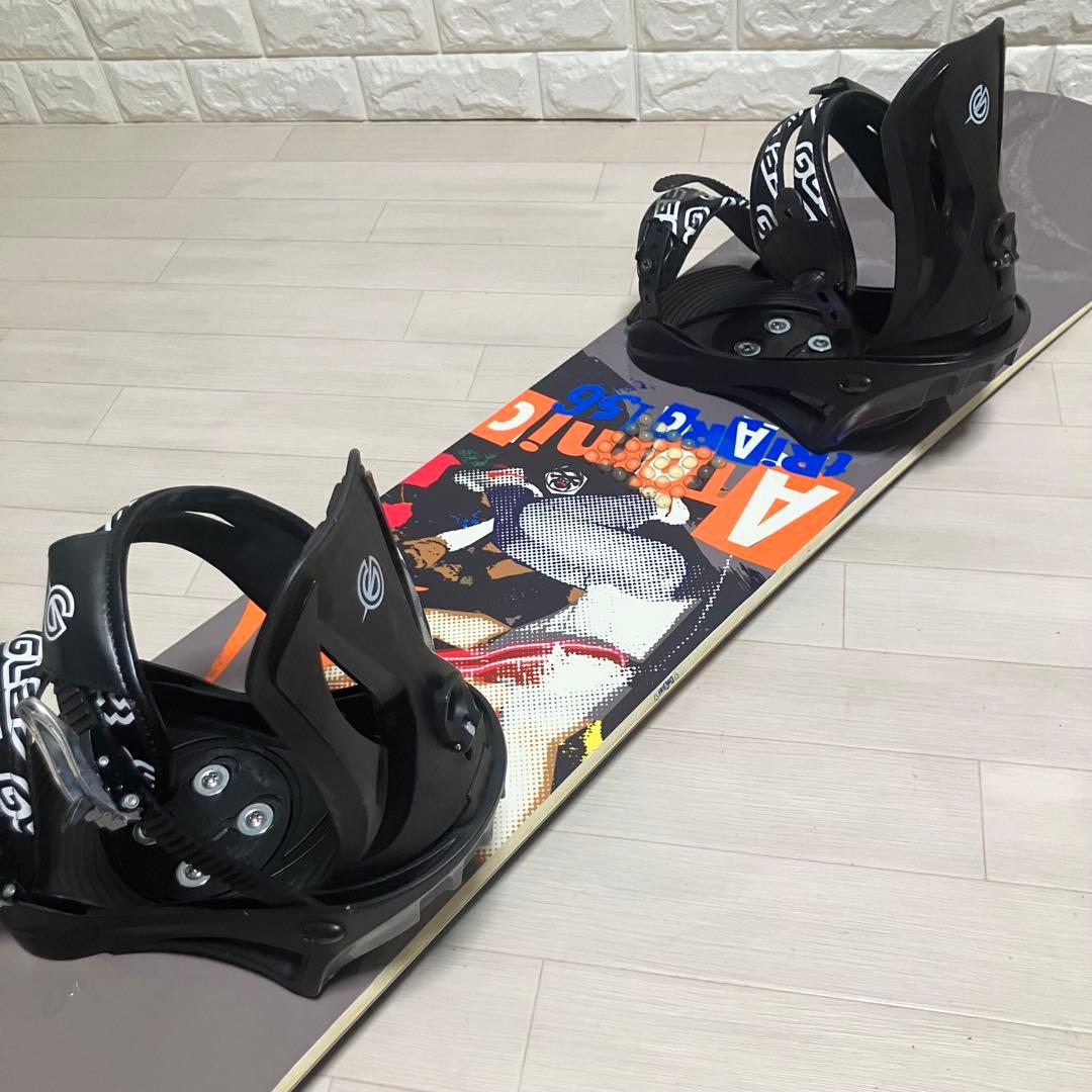 【良品】バック付/Atomic TRIARCアトミックスノーボードセットバインL