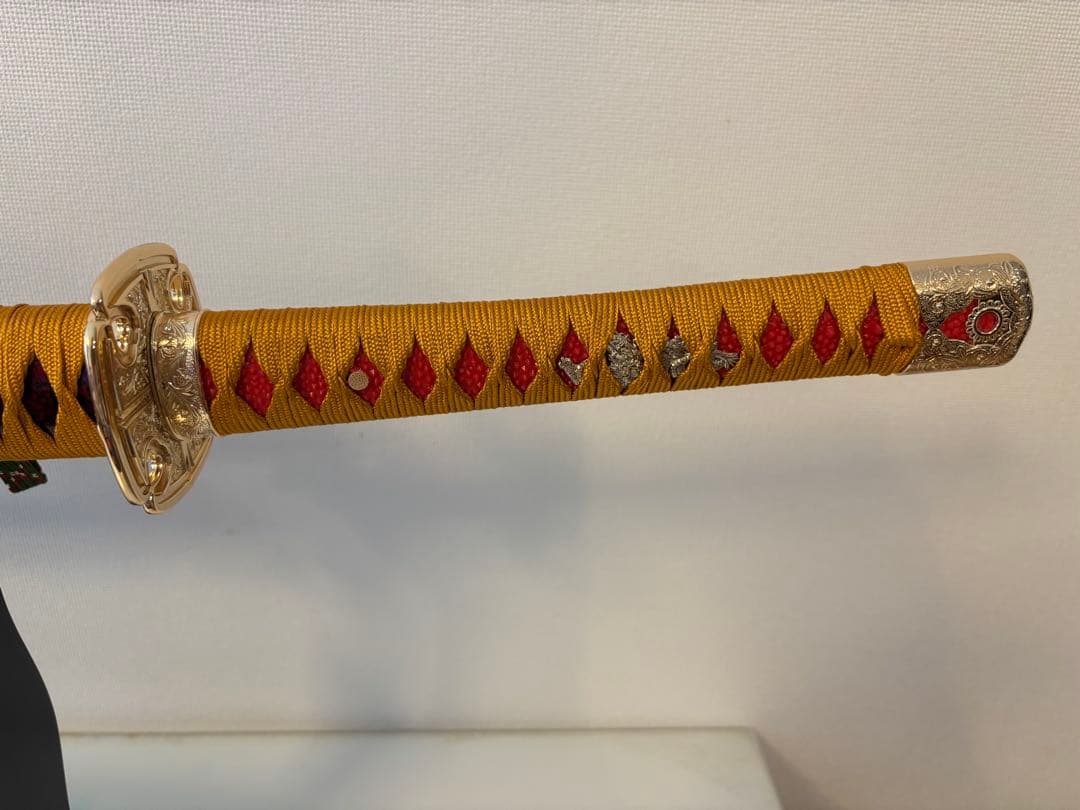 模造刀戦国シリーズ源義経太刀大刀竜刀身　刀置きセット　日本刀美術刀剣