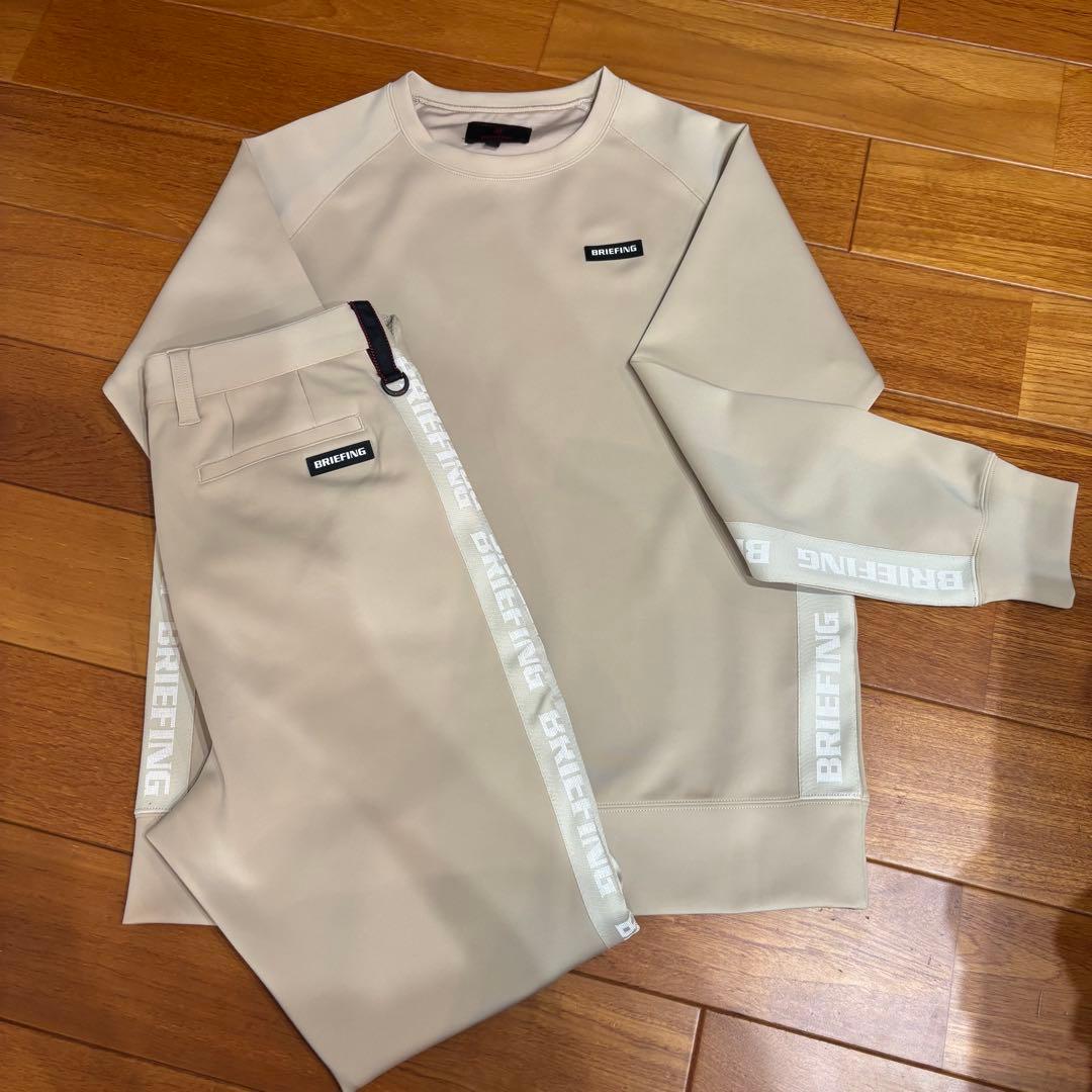 BRIEFING GOLF サイドロゴ　セットアップ　ベージュ　上L 下M