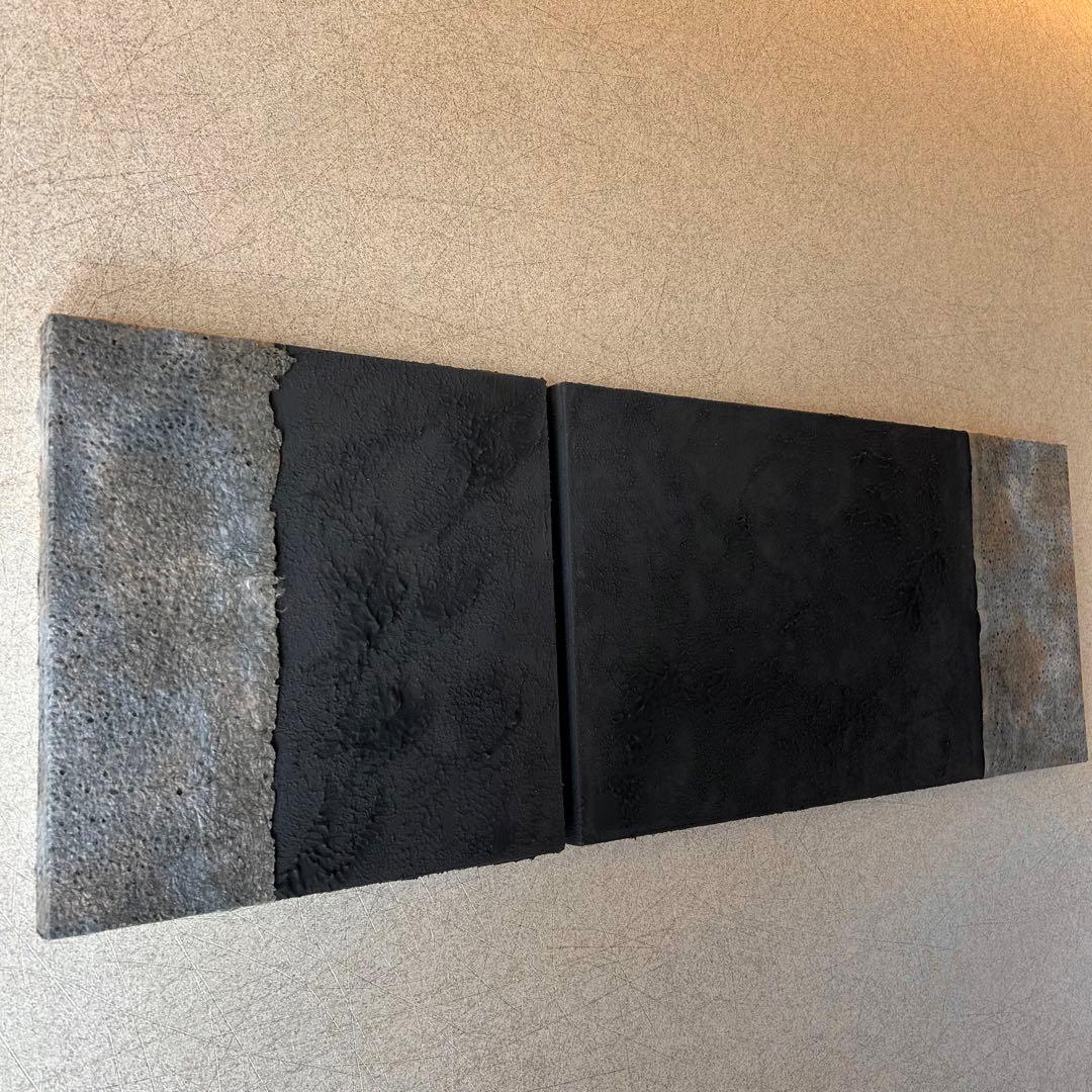 【和紙×漆喰】ファブリックパネル 2枚組 和モダン　アート インテリア　壁掛け