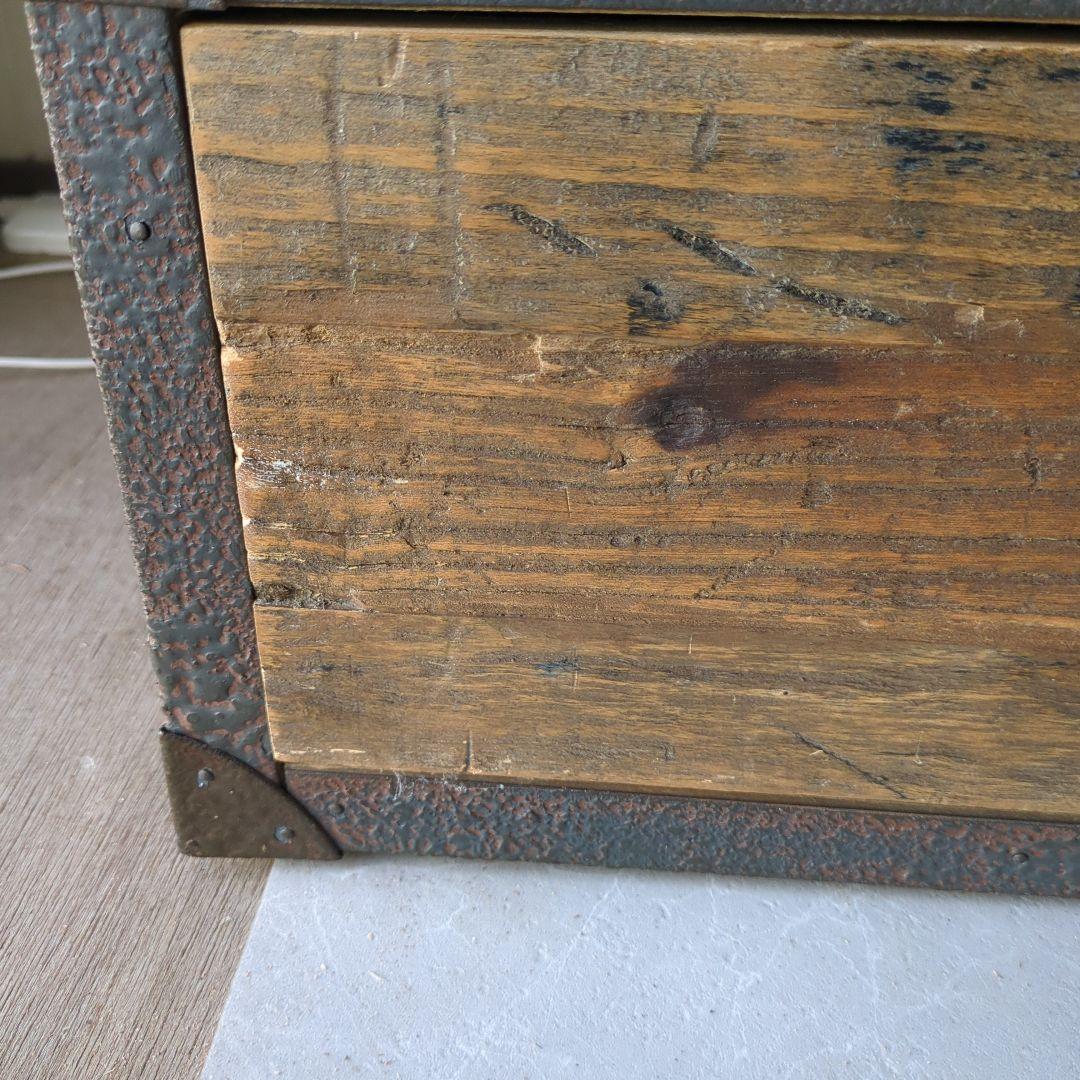 インダストリアル古材木製アイアン3段引き出しチェスト