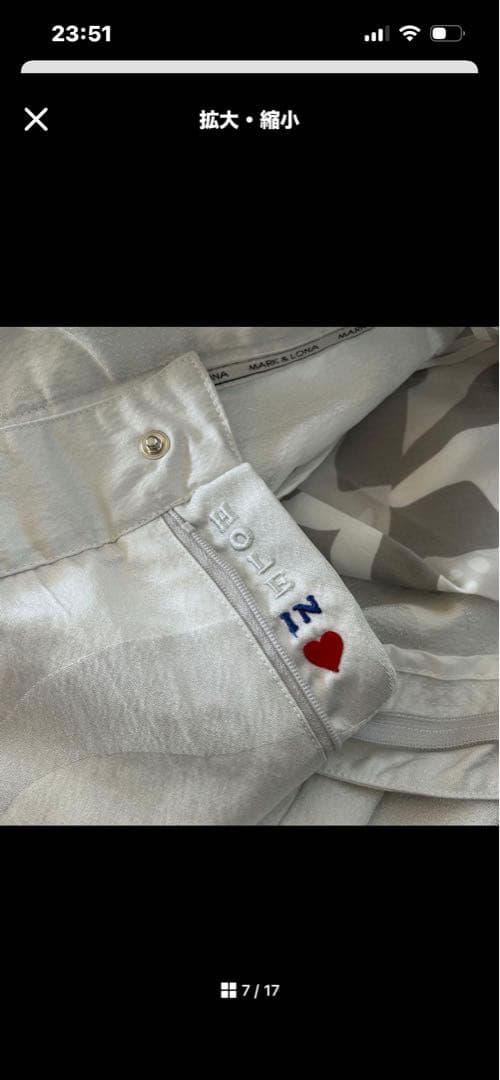 MARK & LONA ホワイト ストライプ パンツ