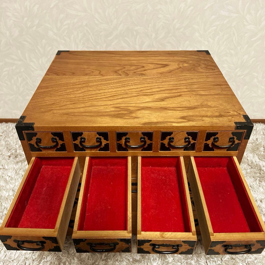 骨董品　薬箪笥　薬箱　小箪笥　5段小引き出し17杯 昭和レトロ 小物入れ ②