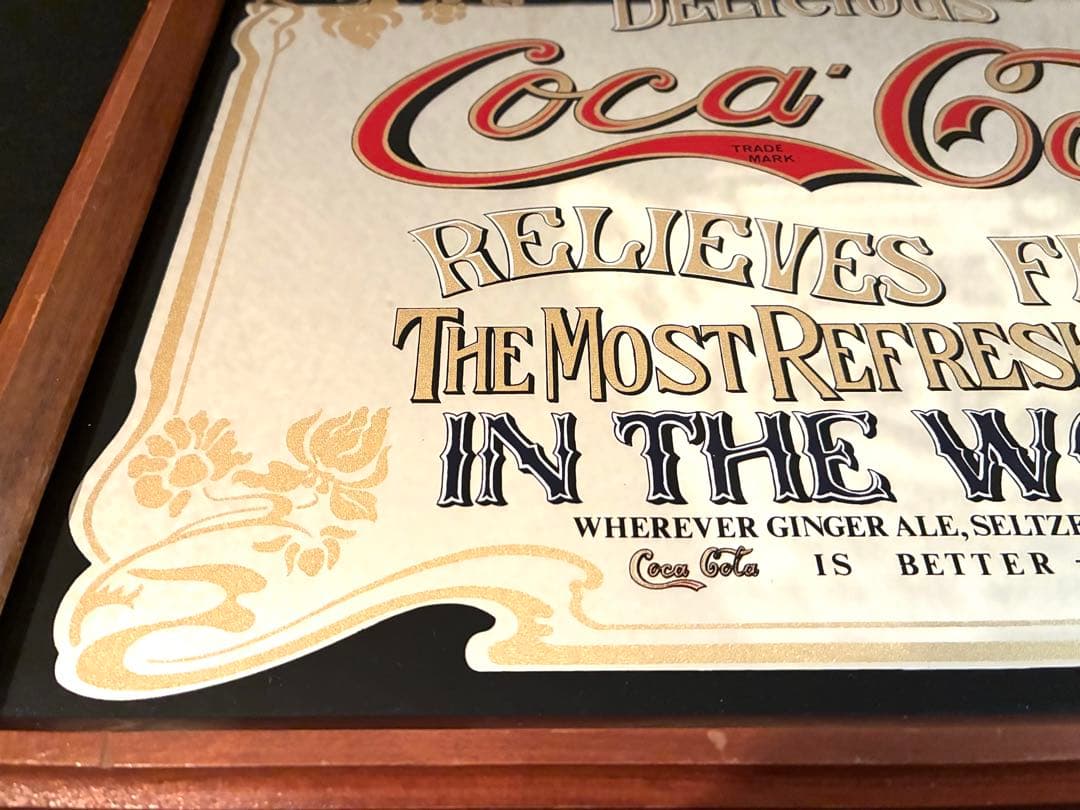 【70s】 コカコーラ　パブミラー　アメリカン雑貨　ビンテージ　サイン　看板