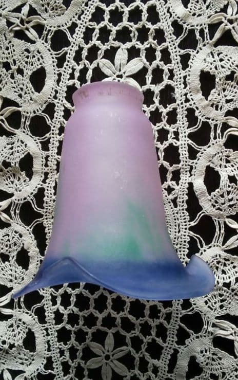 ガラス シェード フランス製 サイン入 アールヌーボー～デコ 洋館 アンティーク