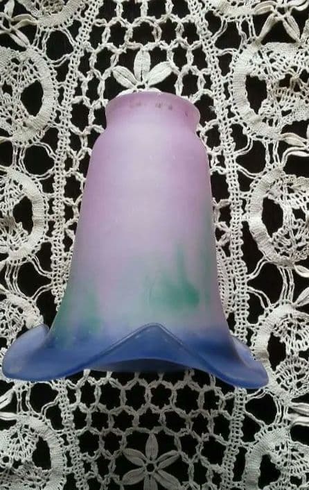 ガラス シェード フランス製 サイン入 アールヌーボー～デコ 洋館 アンティーク