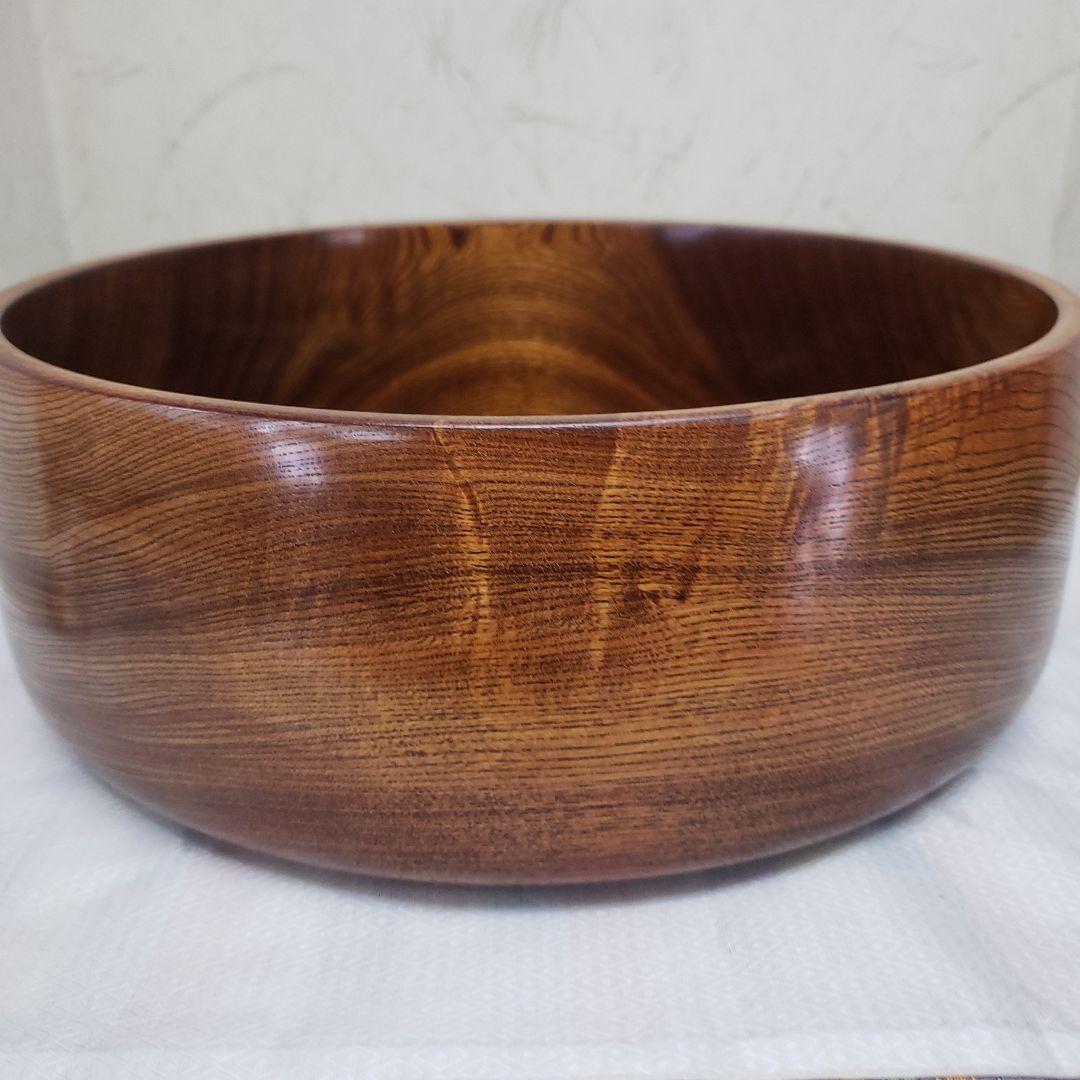 蔵出し特価欅製 無垢茶びつ茶箱 円形 蓋(お盆)付き直径３３cm 高さ１３cm