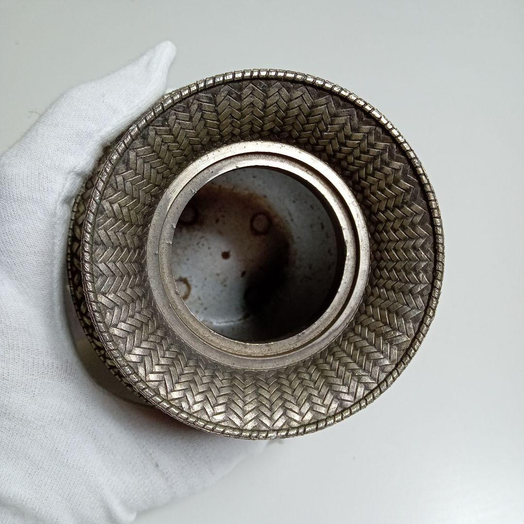 鉻栄　七葉模様　透し彫り　三足香炉　D−18