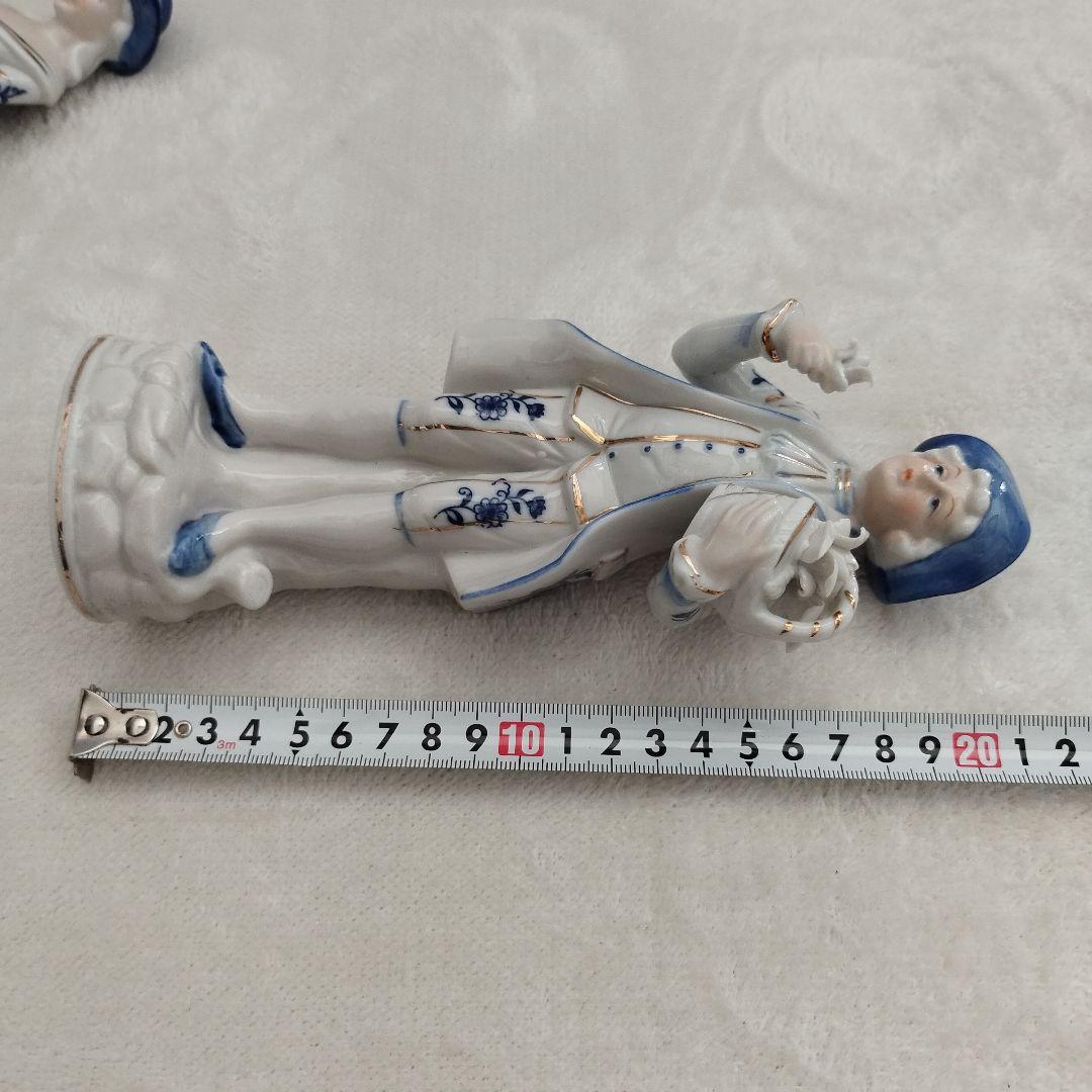 【美品】陶器　人形　男女ペアセット　インテリア 陶器人形 置物　オブジェ