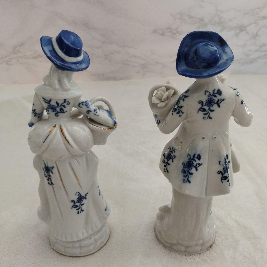 【美品】陶器　人形　男女ペアセット　インテリア 陶器人形 置物　オブジェ
