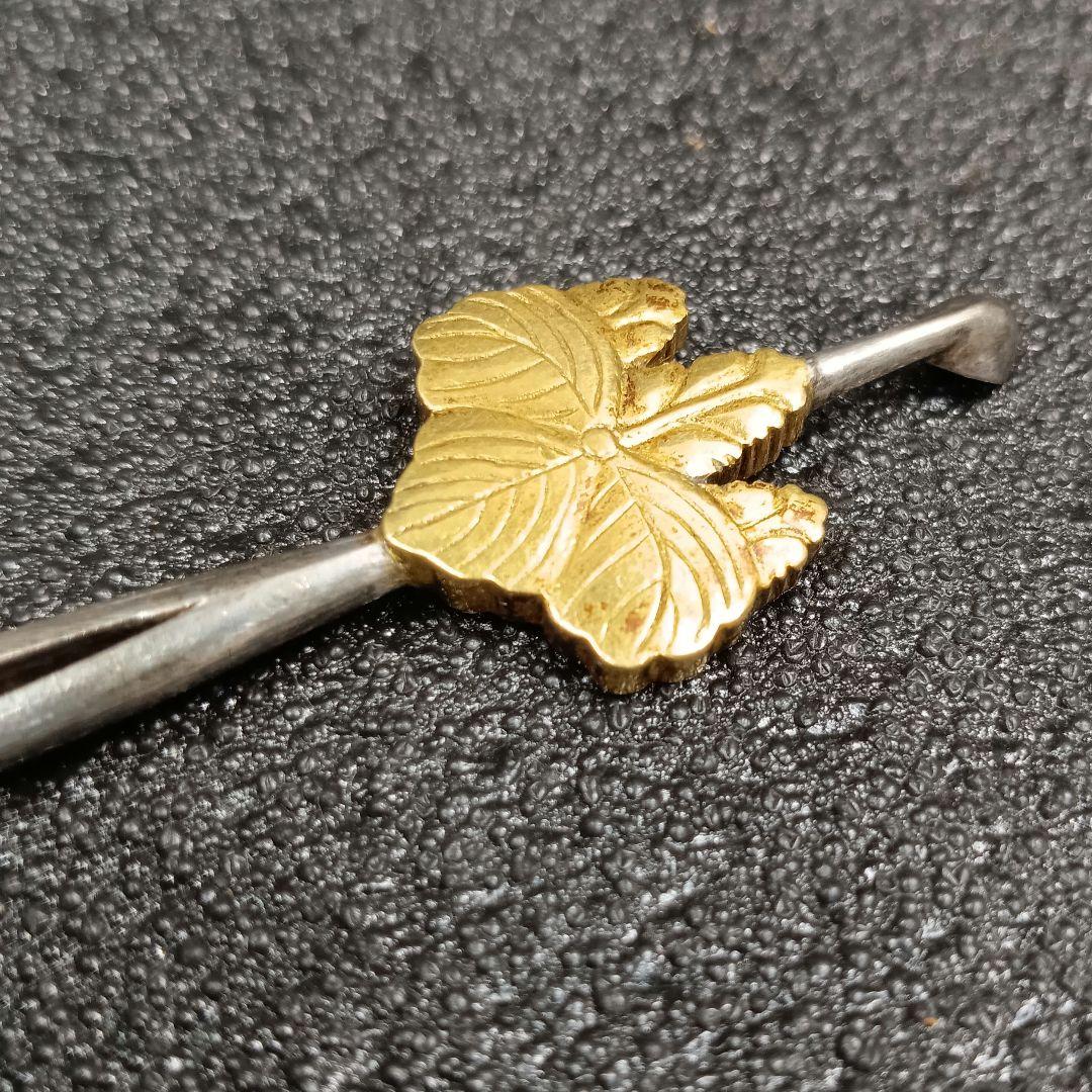 金銀細工 銀製 桐紋 平打 かんざし 簪 髪飾り