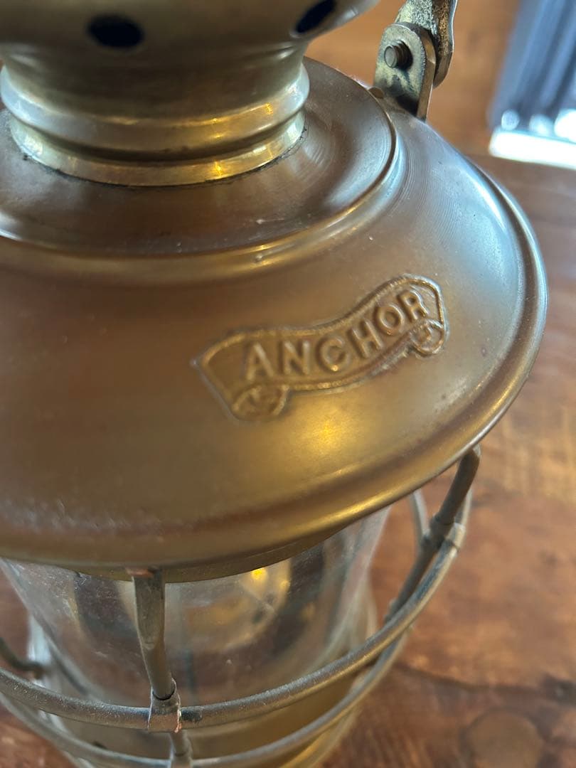 オイルランタン　アンカー　アンティーク　ランプ　真鍮