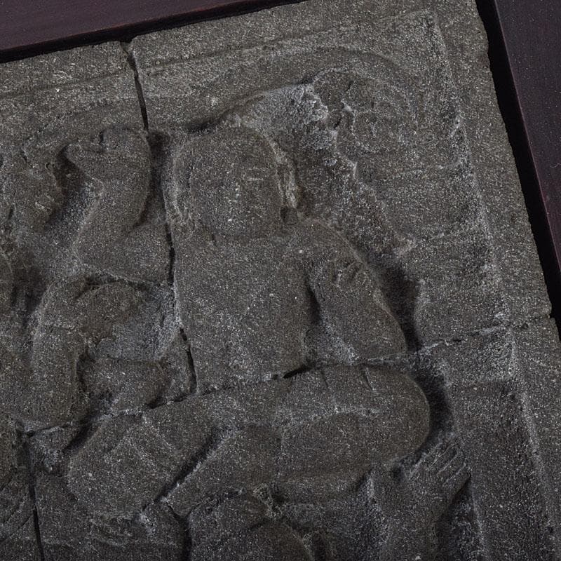 仏教美術　ボロブドゥール寺院　安山岩石粉　レプリカリリーフ　2点　V　R8999