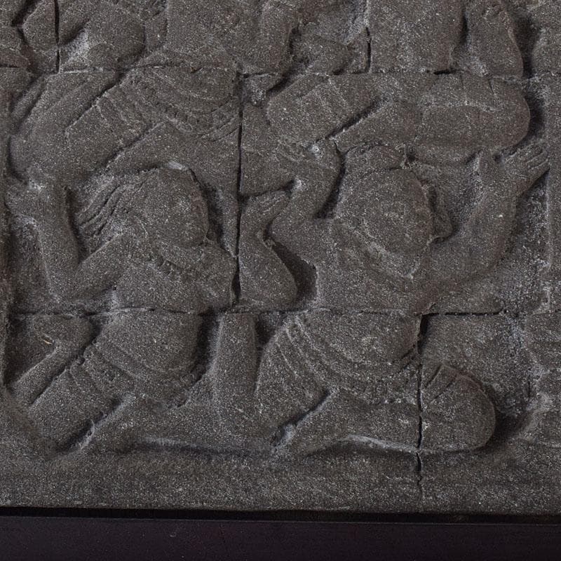 仏教美術　ボロブドゥール寺院　安山岩石粉　レプリカリリーフ　2点　V　R8999