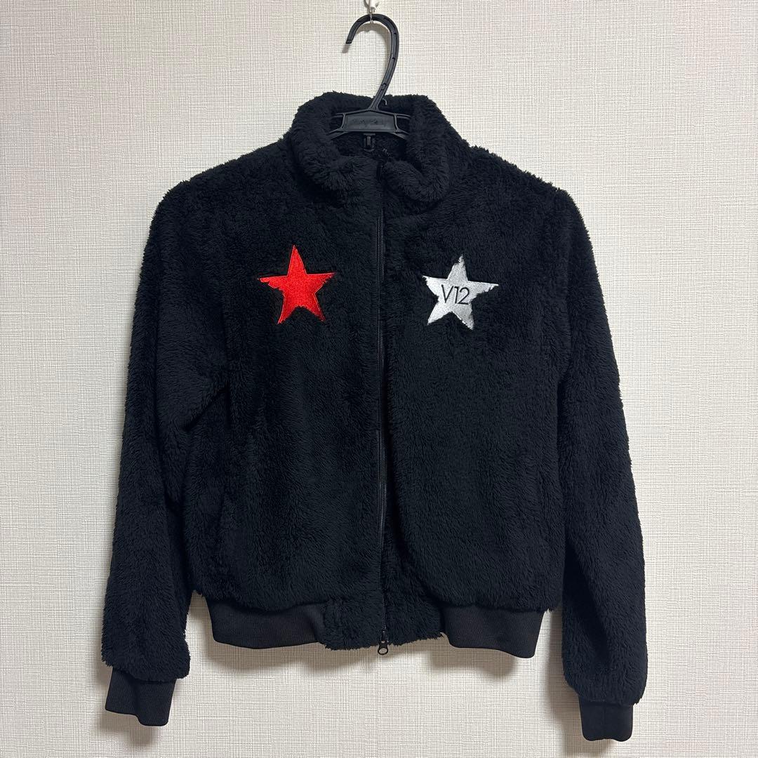 V TWELVE フリース ジャケット 黒 ゴルフ