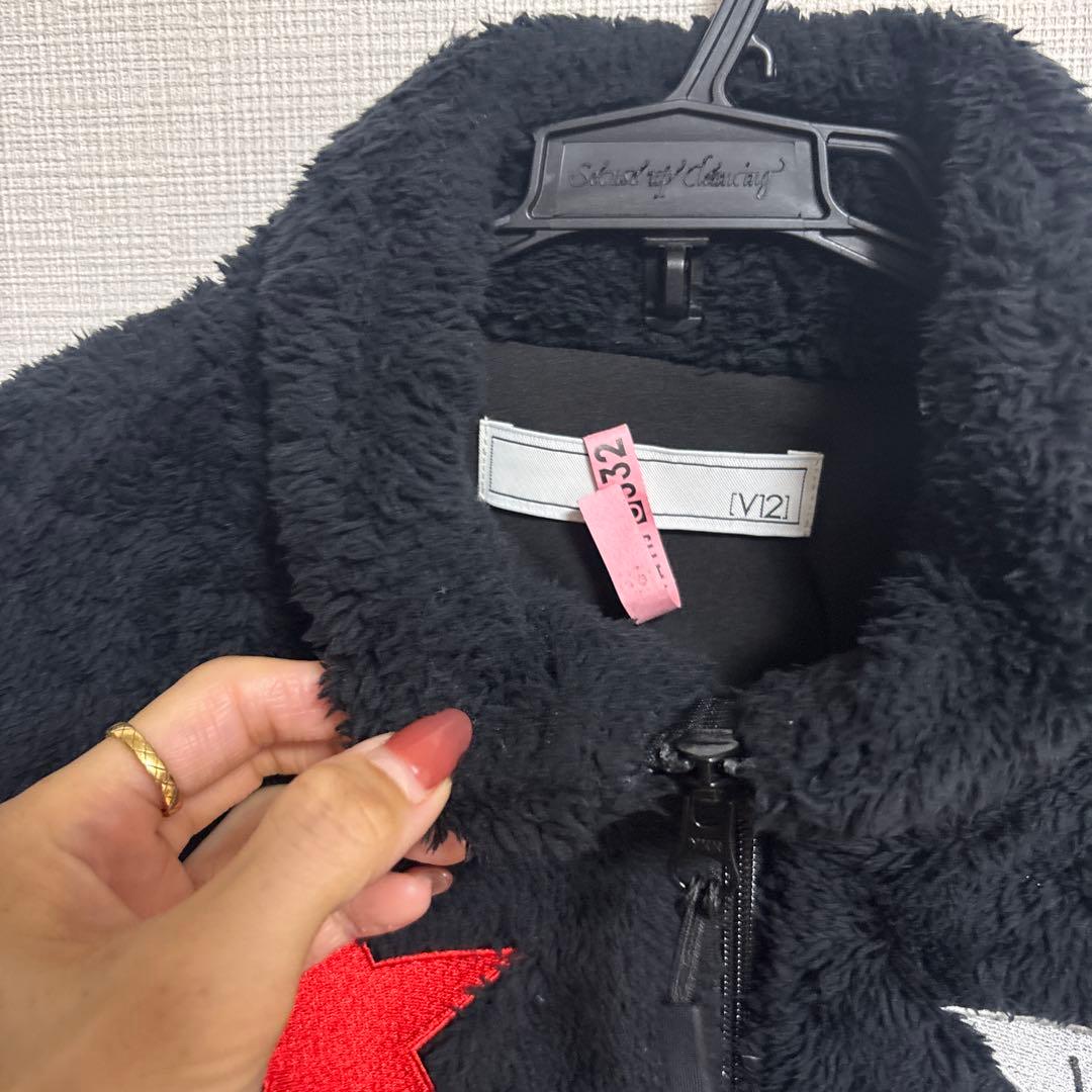 V TWELVE フリース ジャケット 黒 ゴルフ