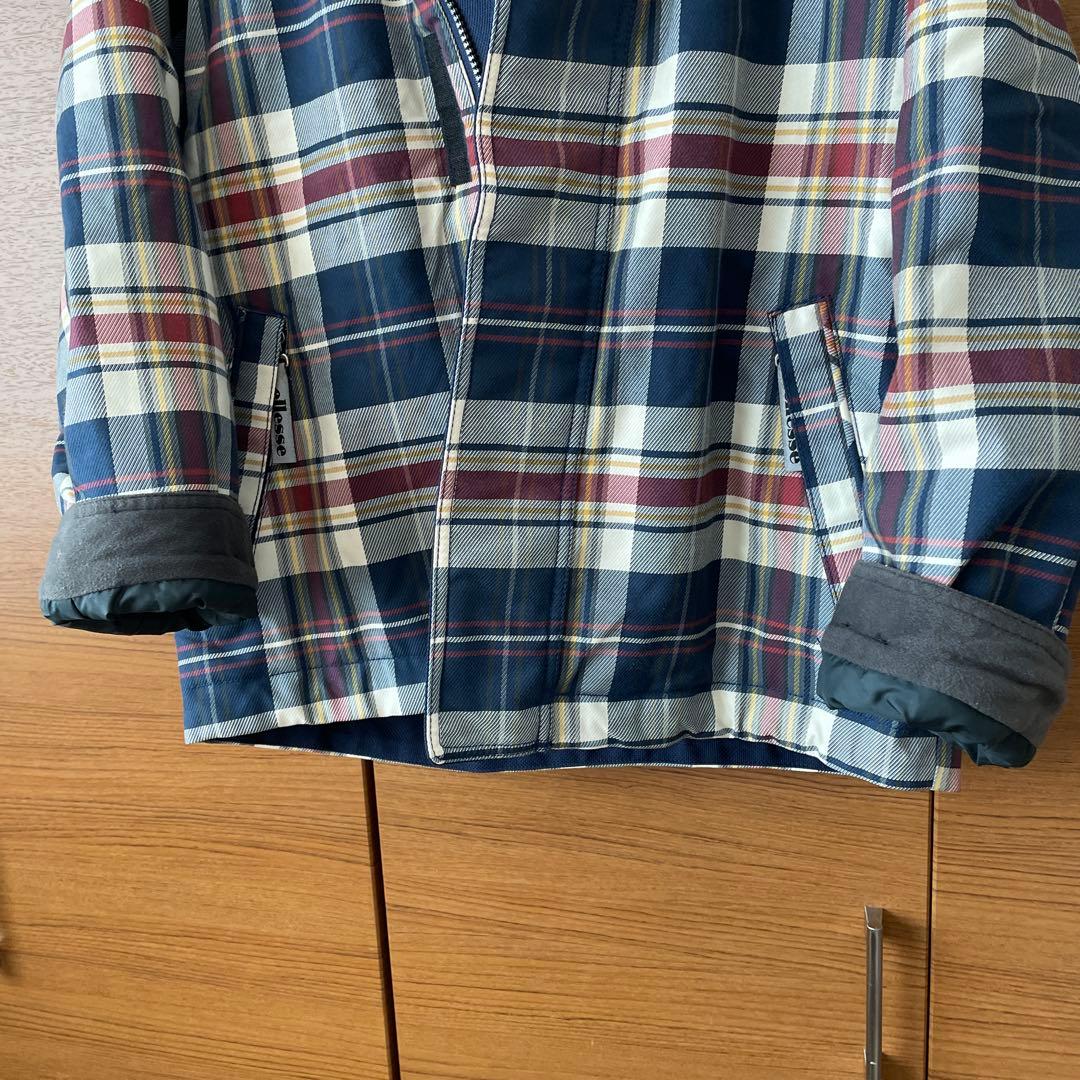 ellesse チェック柄 フード付きスキーウェア上下