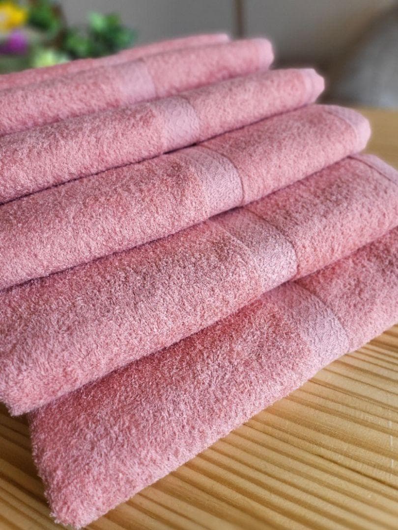 泉州タオル 高級綿糸サーモンピンクバスタオルセット6枚入 まとめ売り タオル新品