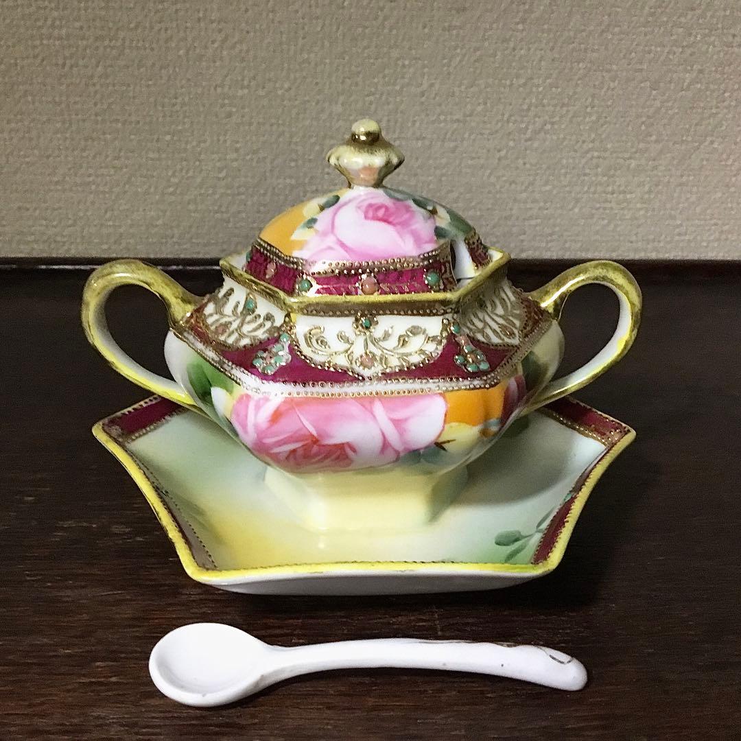 オールドノリタケ◆シュガーポット◆金彩 薔薇