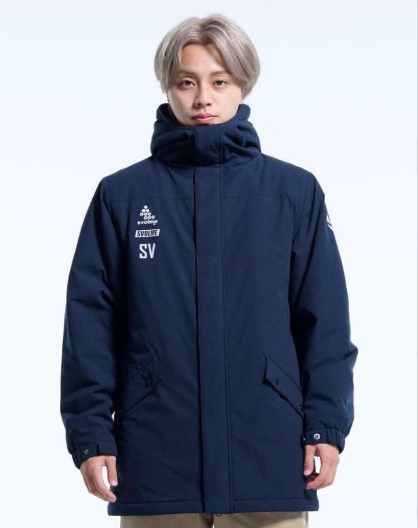 新品スボルメ発熱中綿ハーフコート　XL ネイビー