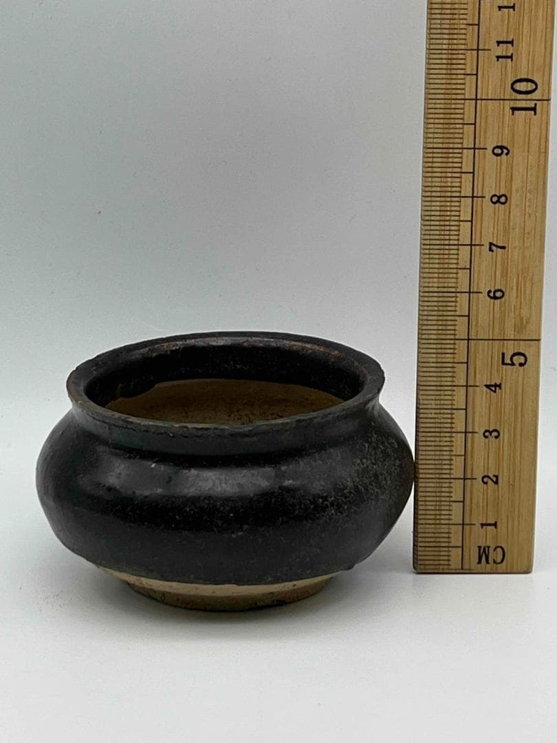 遼～金時代　磁州窯鉢　水洗 茶入　茶道具 希少貴重　唐物　古賞物(F-98)